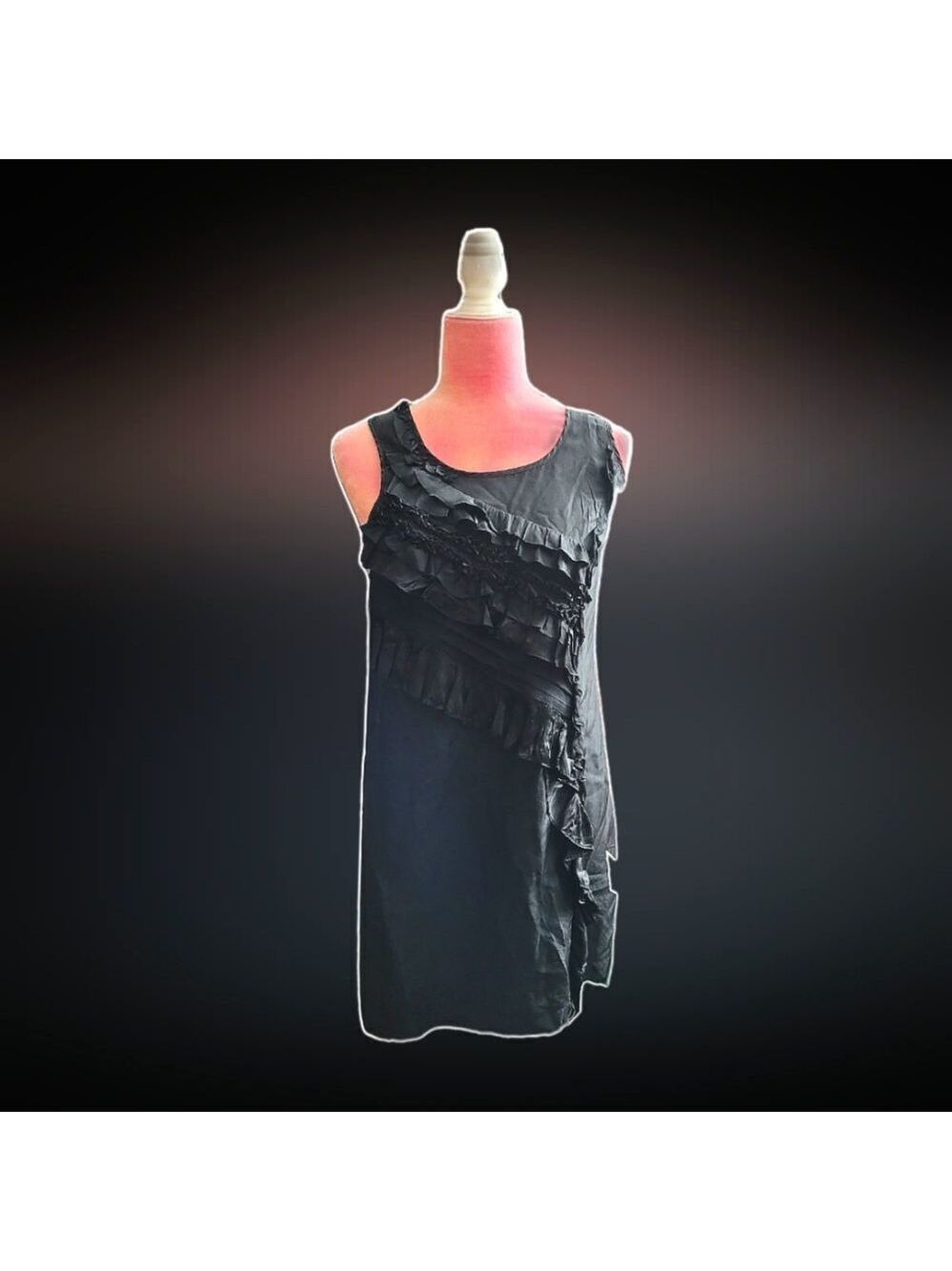 Elegant Black Ruffle Dress by Banana Republic Sz Small